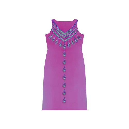 Jewelry COLLIER Blue Turquoise Pink Phaedra Sleeveless Open Fork Long Dress (Model D08)