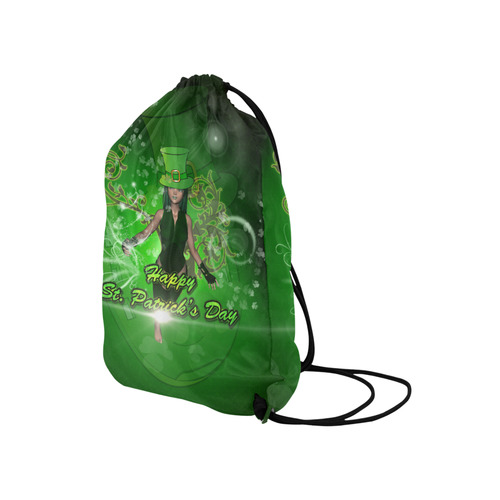 Happy St. Patrick's day Medium Drawstring Bag Model 1604 (Twin Sides) 13.8"(W) * 18.1"(H)