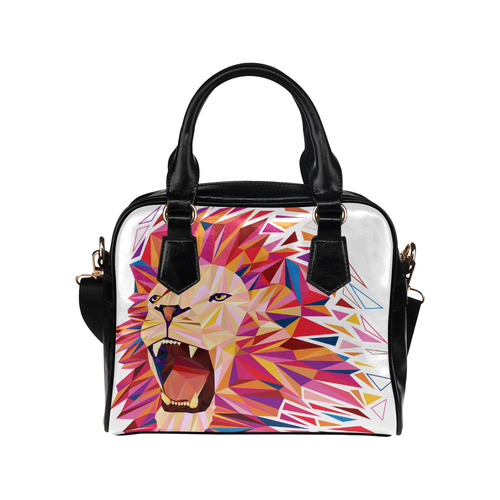 lion roaring polygon triangles Shoulder Handbag (Model 1634)