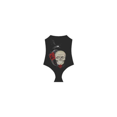 Gothic Skull With Raven And Roses Strap Swimsuit ( Model S05)