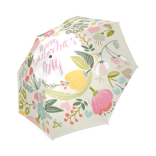 Beautiful Floral Valentine's Day Pattern Foldable Umbrella (Model U01)