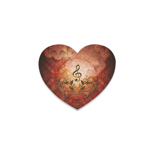 Music, clef on antique design Heart Coaster