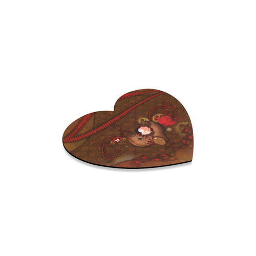 Steampunk heart with roses, valentines Heart Coaster