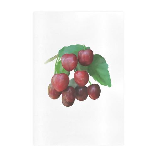 Sour Cherry, watercolor, fruit Art Print 19‘’x28‘’