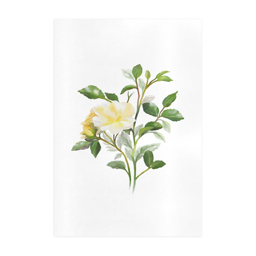 Yellow Rose, floral watercolor Art Print 19‘’x28‘’