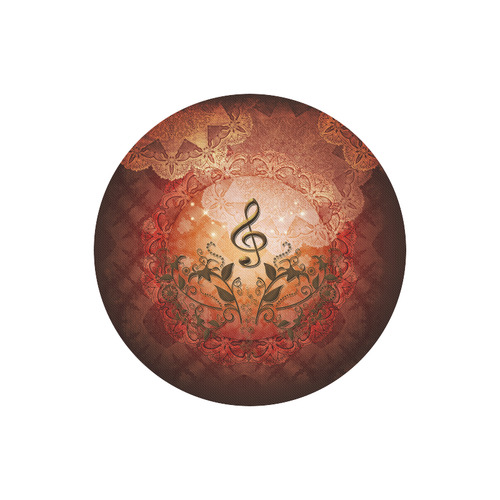 Music, clef on antique design Round Mousepad