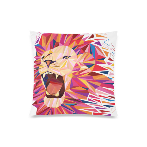 lion roaring polygon triangles Custom Zippered Pillow Case 20"x20"(Twin Sides)