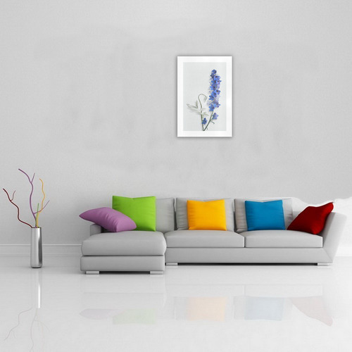 Blue - purple Consolida, floral watercolor Art Print 19‘’x28‘’