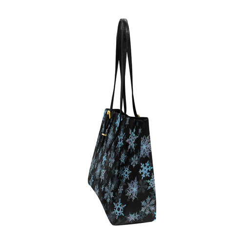 Snowflakes, Blue snow, Christmas Euramerican Tote Bag/Large (Model 1656)