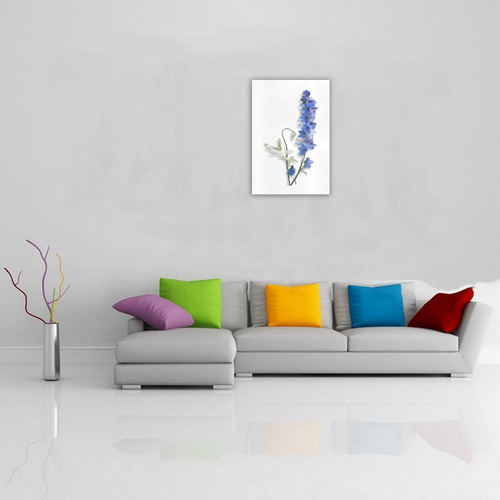 Blue - purple Consolida original floral watercolor Art Print 19‘’x28‘’