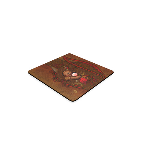 Steampunk heart with roses, valentines Square Coaster