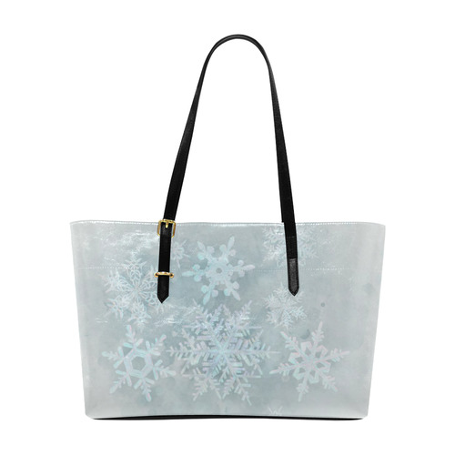 Snowflakes White and blue, Christmas Euramerican Tote Bag/Large (Model 1656)