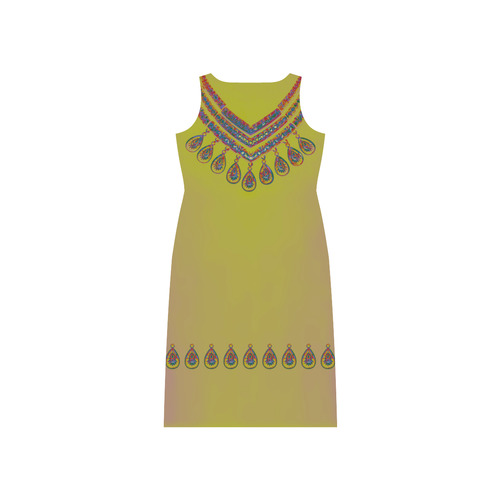 Jewelry COLLIER Blue Green Pink Phaedra Sleeveless Open Fork Long Dress (Model D08)