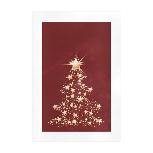 Red Golden Christmastree - Christmas Art Print 19‘’x28‘’