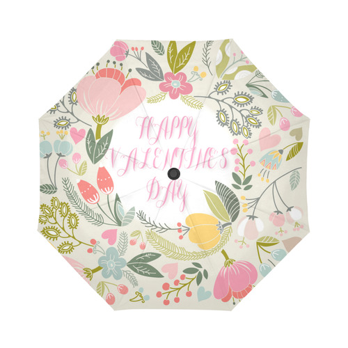 Beautiful Floral Valentine's Day Pattern Auto-Foldable Umbrella (Model U04)