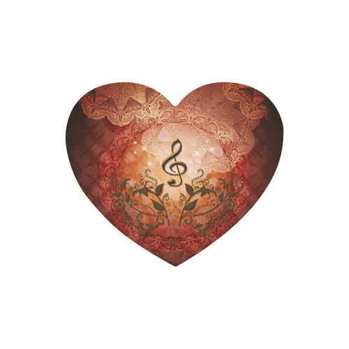 Music, clef on antique design Heart-shaped Mousepad