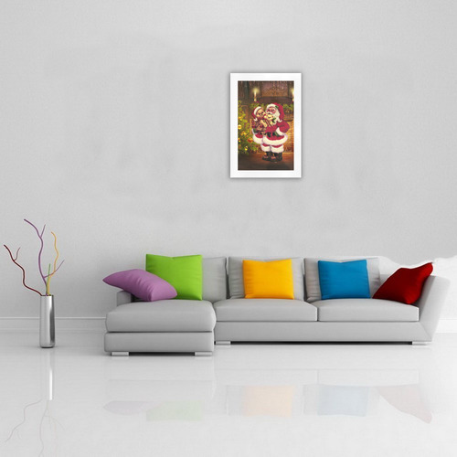 A cute Santa Claus with many christmas gifts Art Print 19‘’x28‘’