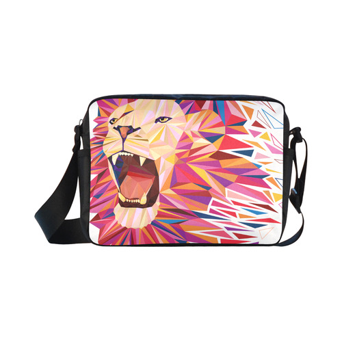 lion roaring polygon triangles Classic Cross-body Nylon Bags (Model 1632)