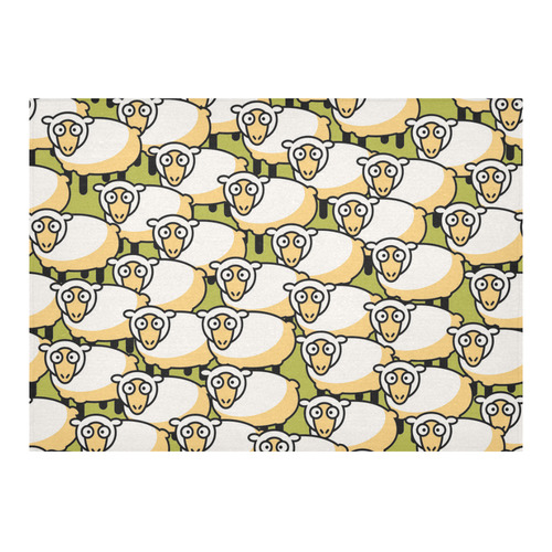 Cute Sheep Animal Art Funny Kids Cotton Linen Tablecloth 60"x 84"