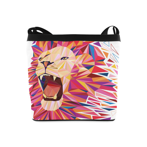 lion roaring polygon triangles Crossbody Bags (Model 1613)