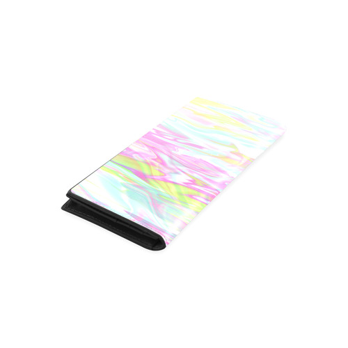 Pastel Iridescent Marble Waves Pattern Women's Leather Wallet (Model 1611)
