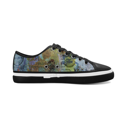 Old Newspaper Colorful Painting Splashes Women's Canvas Zipper Shoes/Large Size (Model 001)