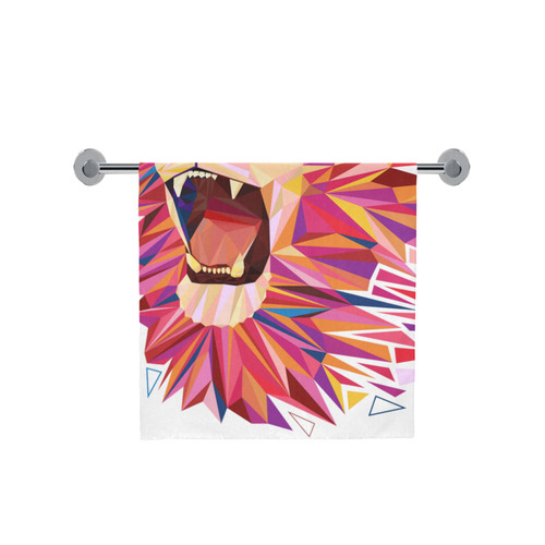 lion roaring polygon triangles Bath Towel 30"x56"