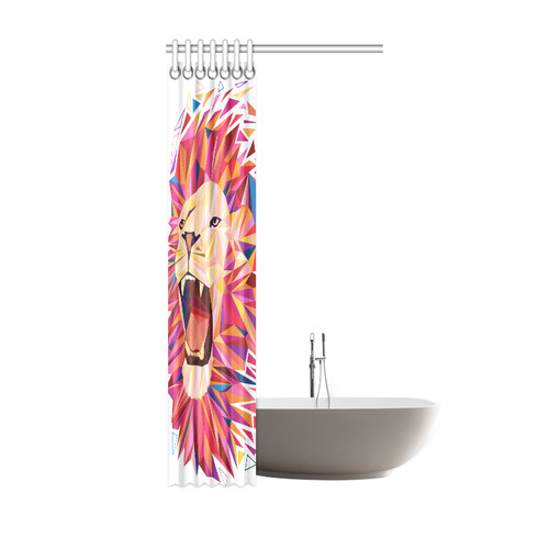 lion roaring polygon triangles Shower Curtain 36"x72"