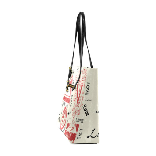 Love Red Black Valentine Grunge Background Euramerican Tote Bag/Small (Model 1655)