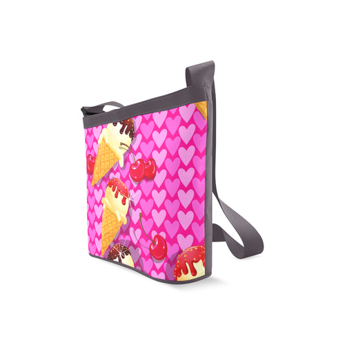 Ice Cream Love Hearts Cherries Colorful Crossbody Bags (Model 1613)