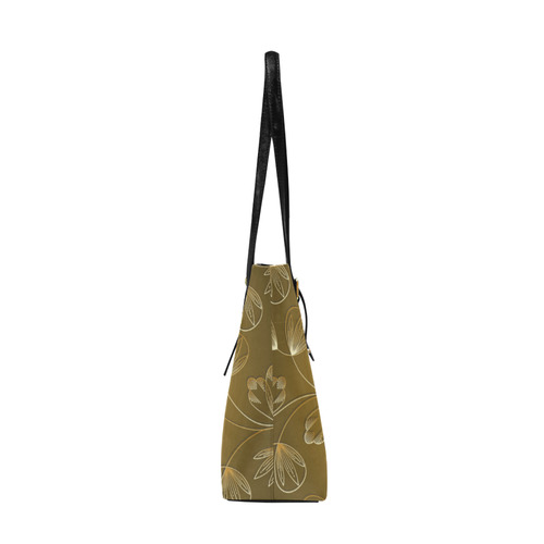 Beautiful Gold Floral Background Pattern Euramerican Tote Bag/Large (Model 1656)