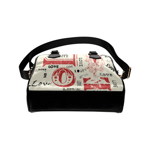 Love Red Black Valentine Grunge Background Shoulder Handbag (Model 1634)