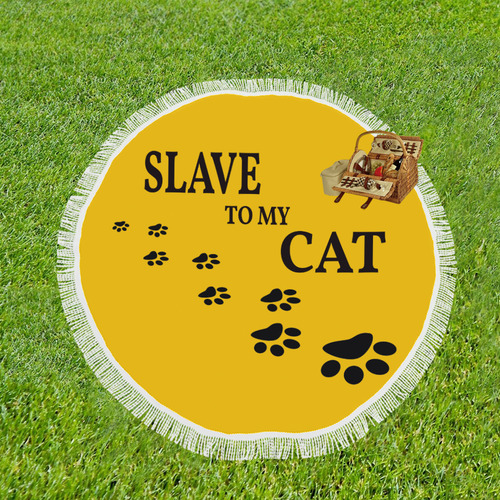 Slave To My Cat Circular Beach Shawl 59"x 59"
