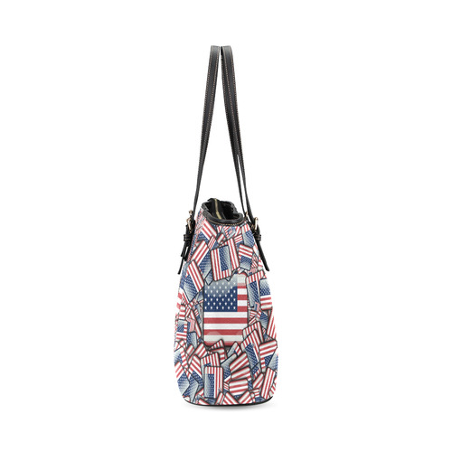 Flag_United_States_by_JAMColors Leather Tote Bag/Large (Model 1640)