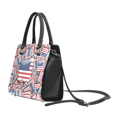 Flag_United_States_by_JAMColors Rivet Shoulder Handbag (Model 1645)