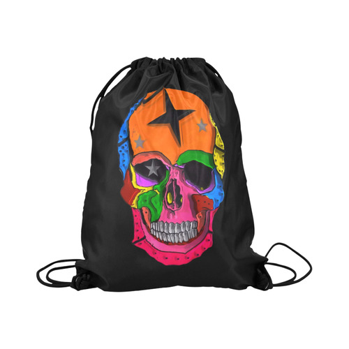 Skull Popart by Popart Lover Large Drawstring Bag Model 1604 (Twin Sides)  16.5"(W) * 19.3"(H)