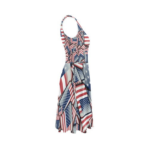 Flag_United_States_by_JAMColors Sleeveless Ice Skater Dress (D19)
