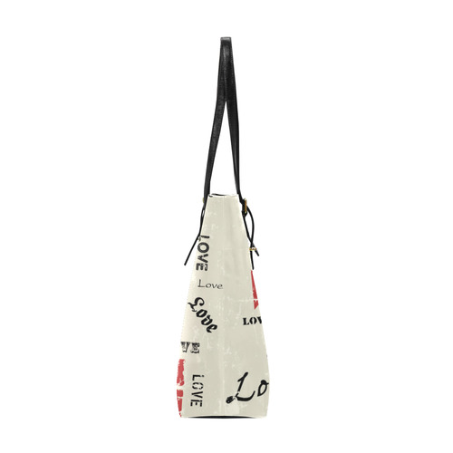 Love Red Black Valentine Grunge Background Euramerican Tote Bag/Small (Model 1655)