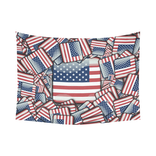 Flag_United_States_by_JAMColors Cotton Linen Wall Tapestry 80"x 60"