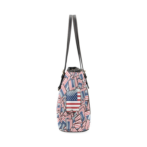 Flag_United_States_by_JAMColors Leather Tote Bag/Large (Model 1640)