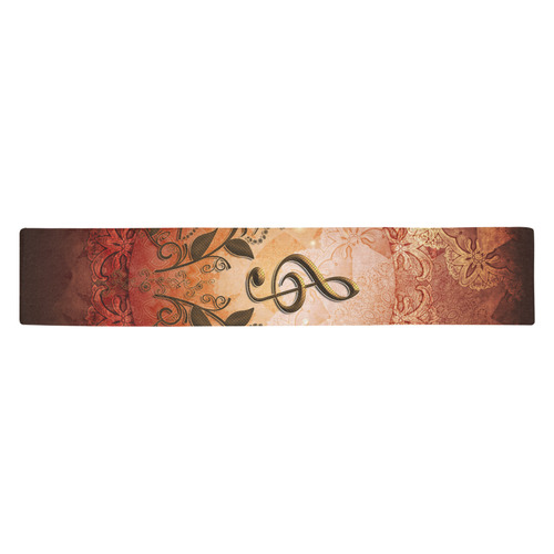 Music, clef on antique design Table Runner 14x72 inch