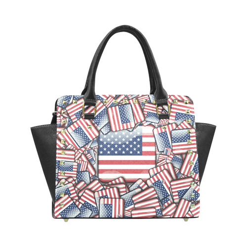 Flag_United_States_by_JAMColors Rivet Shoulder Handbag (Model 1645)