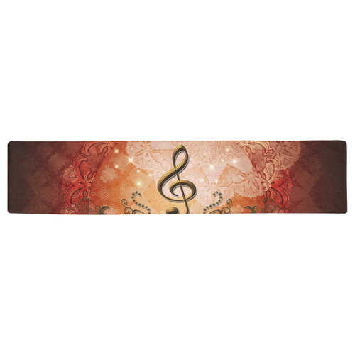 Music, clef on antique design Table Runner 16x72 inch