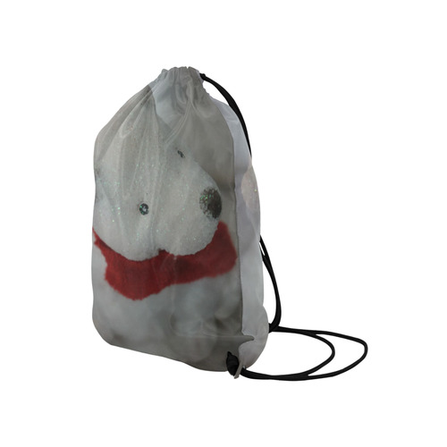 cute little polar bear, deco Medium Drawstring Bag Model 1604 (Twin Sides) 13.8"(W) * 18.1"(H)