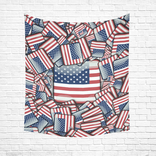 Flag_United_States_by_JAMColors Cotton Linen Wall Tapestry 51"x 60"