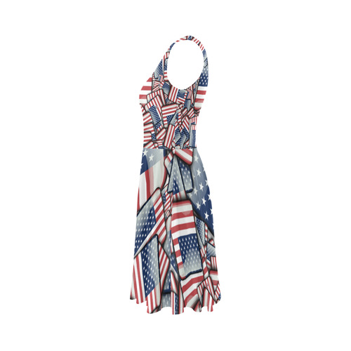 Flag_United_States_by_JAMColors Sleeveless Ice Skater Dress (D19)