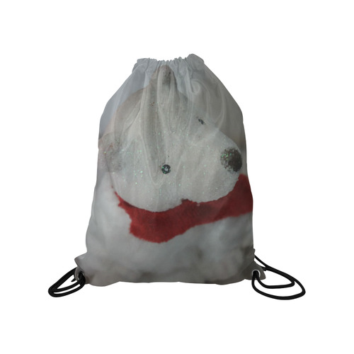 cute little polar bear, deco Medium Drawstring Bag Model 1604 (Twin Sides) 13.8"(W) * 18.1"(H)