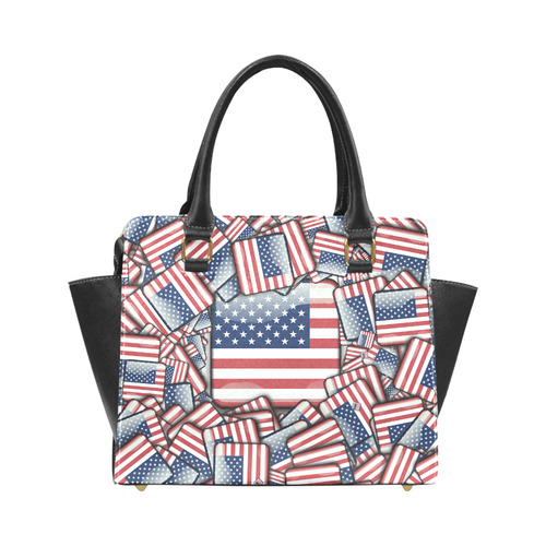 Flag_United_States_by_JAMColors Rivet Shoulder Handbag (Model 1645)