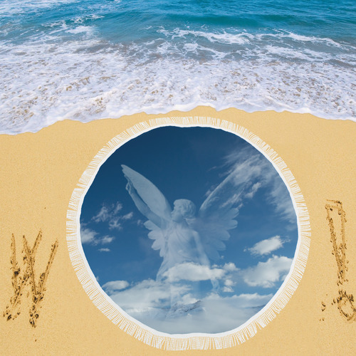 Angel show you the way to heaven Circular Beach Shawl 59"x 59"