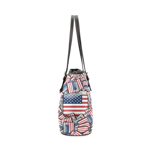 Flag_United_States_by_JAMColors Leather Tote Bag/Small (Model 1640)